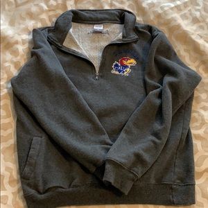 University of Kansas zip pullover with pockets